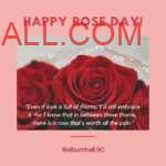 three red roses in a bouquet with rose day note for your special one