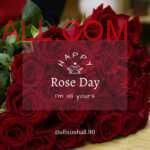 Beautiful Red Rose Bouquet kept on brown table to wish your special one on Rose Day