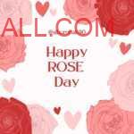 pink and red roses with hearts drawn card for wishing happy rose day to you special one