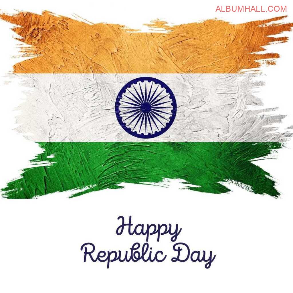 India flag made of wallpaper paint color wishing republic day wishes