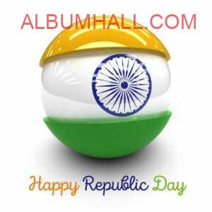 India Republic Day flag painted on a round glass paper weight