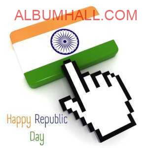 Indian flag enter key symbol with hand shaped mouse click