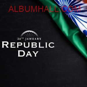 Indian republic day flag kept half crumbled on black color table