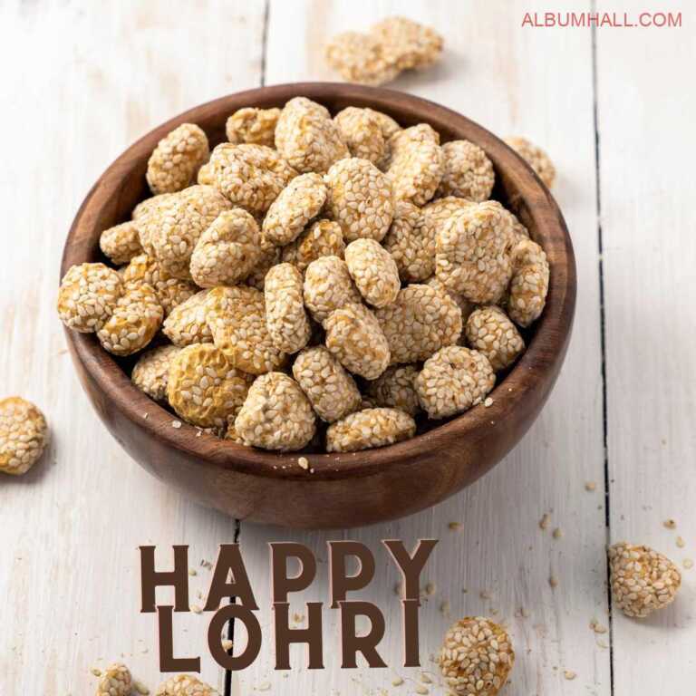Lohri special jaggery sweets filled in a brown matki