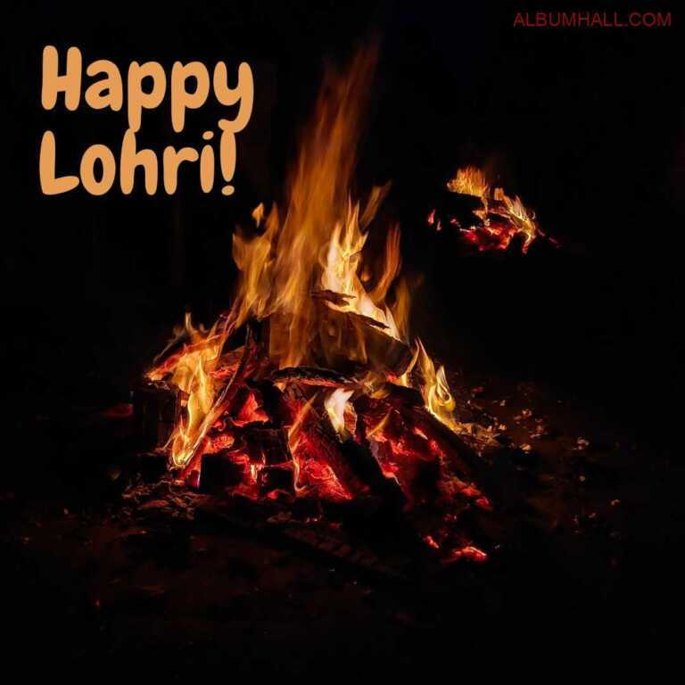 Lohri Bonfire with low flames post celebrations