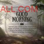 Good morning image with quote in a jungle background with sun rays passing through the trees