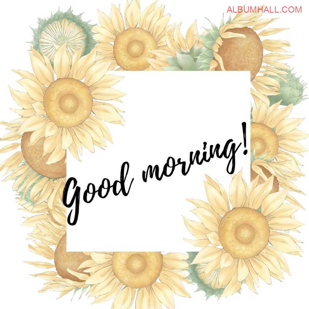 good morning note with multiple color flowers drawn on it