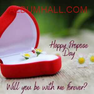 Flowers in red ring box for propose day