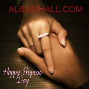 Man and women hands with rings on both holding each other on propose day