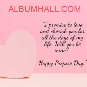 light pink heart on pink wall with propose day quotes