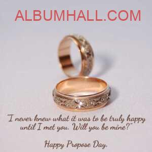 two rings with silver design sating propose day quotes for love